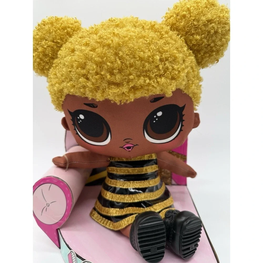 LOL Surprise Queen Bee Huggable Plush BFF Doll Gold Striped Dress New